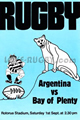 Bay of Plenty v Argentina 1979 rugby  Programme